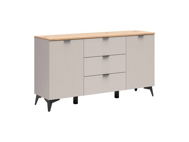 Petits-meubles Sideboard Vicky Kaschmir, Holzwerkstoff, 3 Schubladen, 150x82x41 cm, Kleinmöbel, Kommoden, Sideboards