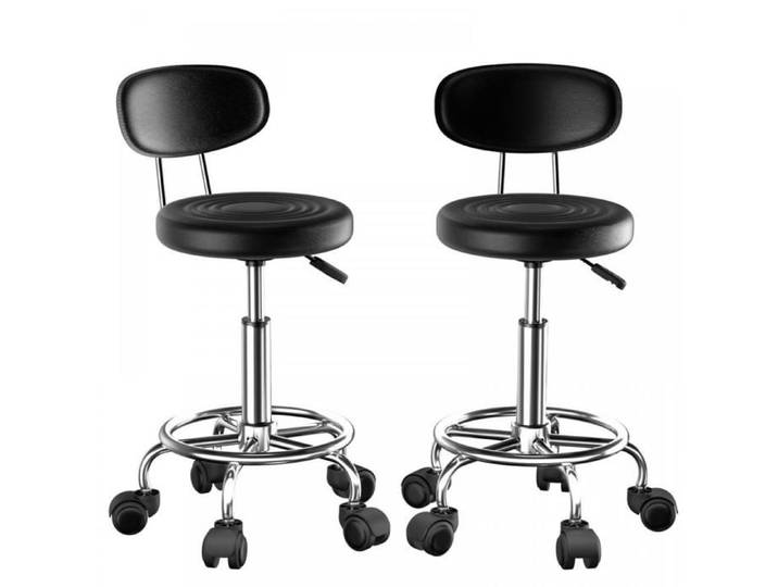 MIPAN. Chaises de Bar Lot de 2 Tabourets Hauts Hauteur Réglable(69-83.5cm) Revêtement en PU Rotatif sur 360° Noir