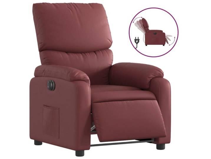 Fauteuil Releveur - ORVEL - Fauteuil inclinable électrique - Rouge bordeaux - Similicuir 69587