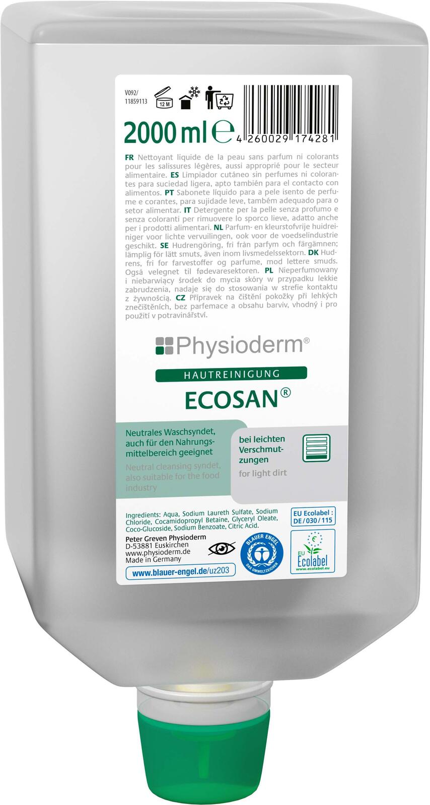Physioderm® Waschgel ECOSAN® 2,0 l 13897003