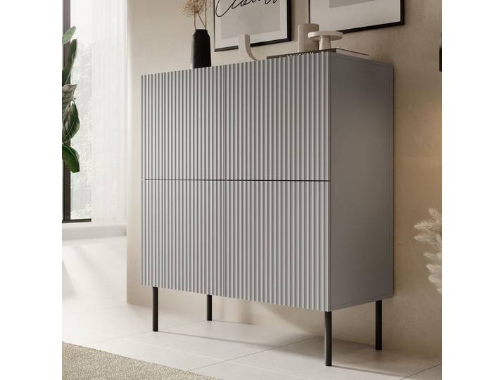 Buffet Haut Gris Clair Avec 4 Portes Gatsby