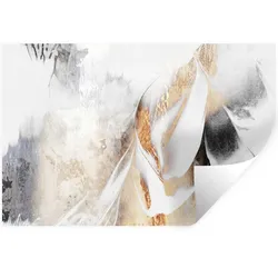 WANDTATTOO Luxus - Abstrakt - Gold - Weiß Deko Wohnzimmer 60x40 cm