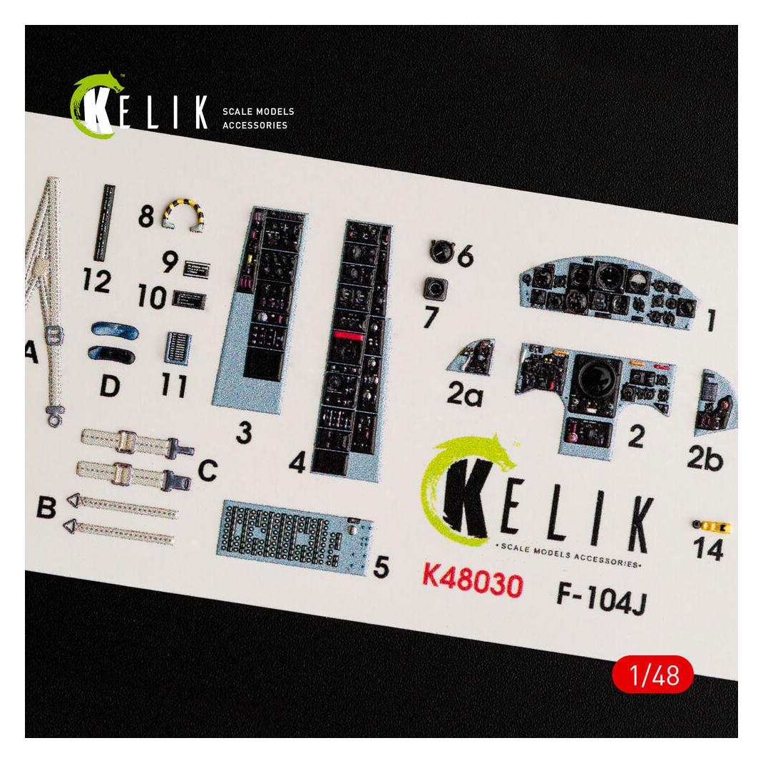 Kelik F-104J Starfighter interior 3D decals for Kinetic kit (K48030)
