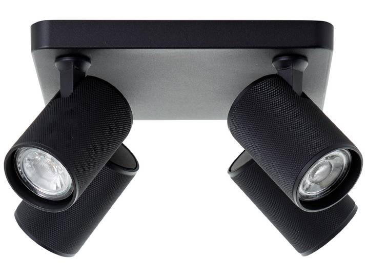 Brilliant Lampe Marty LED Spotplatte 4flg sand schwarz schwarz 4x GU10, 10 W, LED-Leuchtmittel inklusive und wechselbar