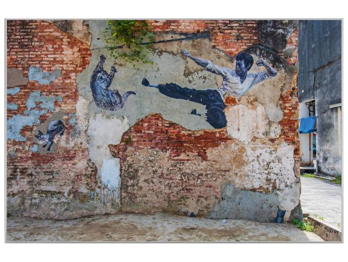 Bild mit Rahmen Street Art mit Kämpfer image LAND