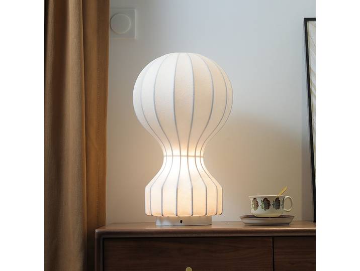 Lampe de Table en soie créative Gatto cocon Design lumière LED concepteur Style japonais lampe de chevet bureau chambre étude salon décor