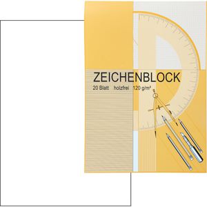Böttcher-AG Zeichenblock A4, 120 g/m², weiß, geleimt, 20 Blatt