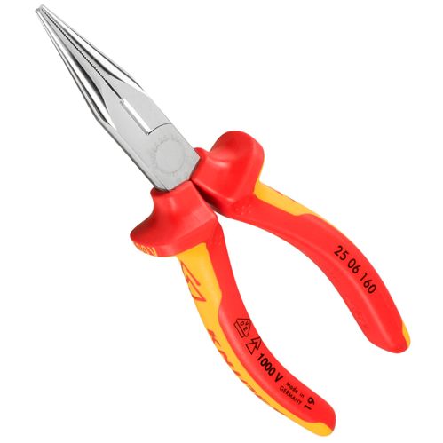 KNIPEX Flachrundzange Mit Schneide verchromt