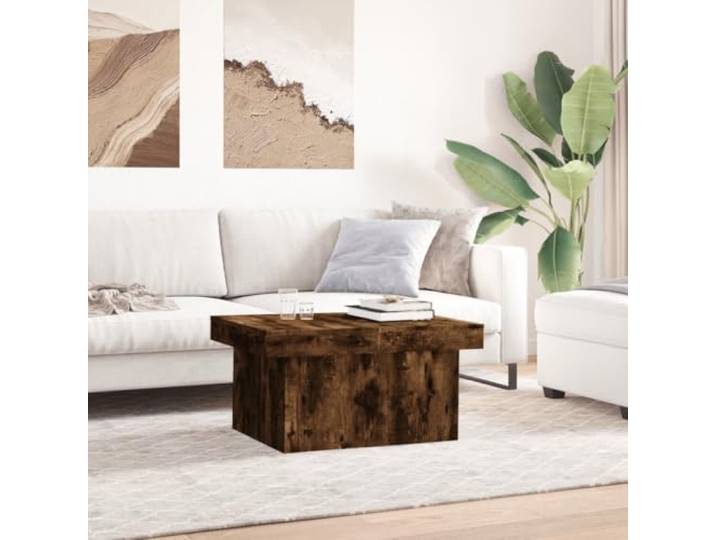 KTHLBRH Couchtisch Eiche Rauchgrau 100 x 55 x 40 cm Holz mehrschichtig Gleitfläche, großer versteckter Raum, glatte Oberfläche, feuchtigkeitsbeständig, Montage erforderlich