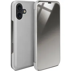 moex Clear View Cover für iPhone 16 – Spiegelnde klapp Hülle in Hochglanz Optik – Void Case