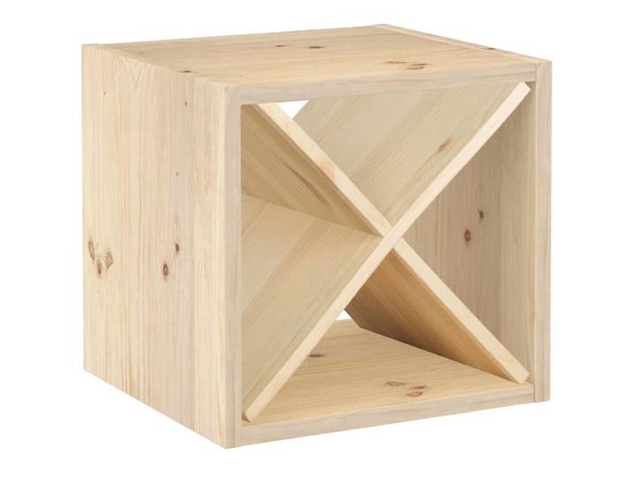 Cube avec range bouteille en pin 12 bouteilles