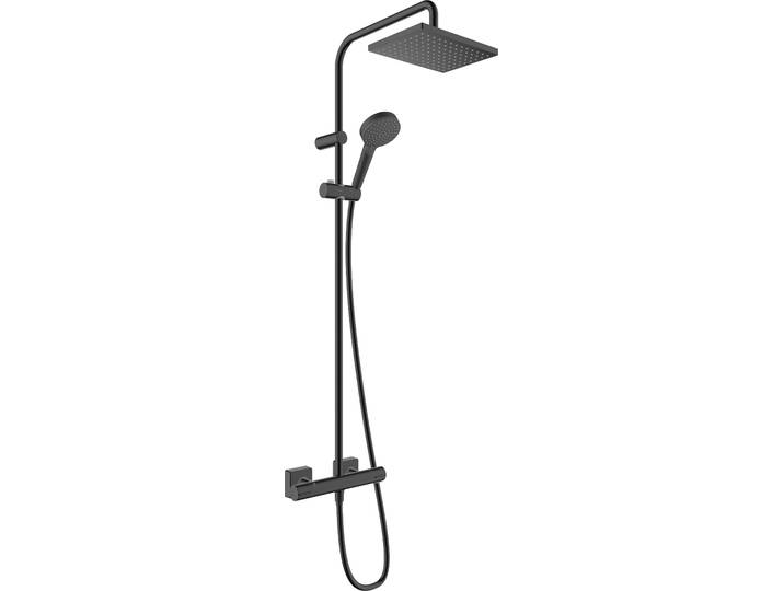 Colonne de douche Hansgrohe Vernis Shape 230\, 1 jet\, technologie EcoSmart avec thermostat\, finition noir mat