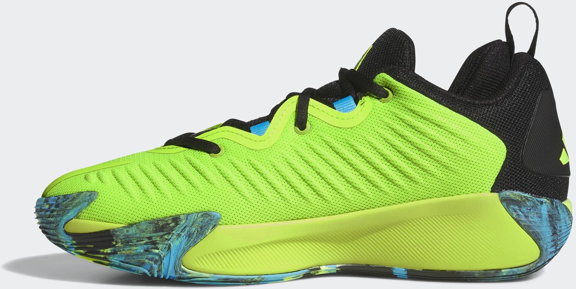 Basketballschuh ADIDAS PERFORMANCE "ADIDAS INITIATION", Gr. 44,5, grün (lucid lemon, core schwarz, lucid aquamarine), Textil, Schuhe Basketballschuh lucid lemon, core schwarz, lucid aquamarine 44,5