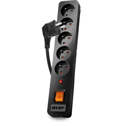 Acar, Steckdosenleiste, X5 Black 5 AC outlet(s) (5x, 3 m)