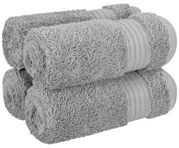 American Soft Linen Bekos 4 Pack Washcloth Set, 100% Cotton Washcloth Hand Face Towels for Bathroom and Kitchen