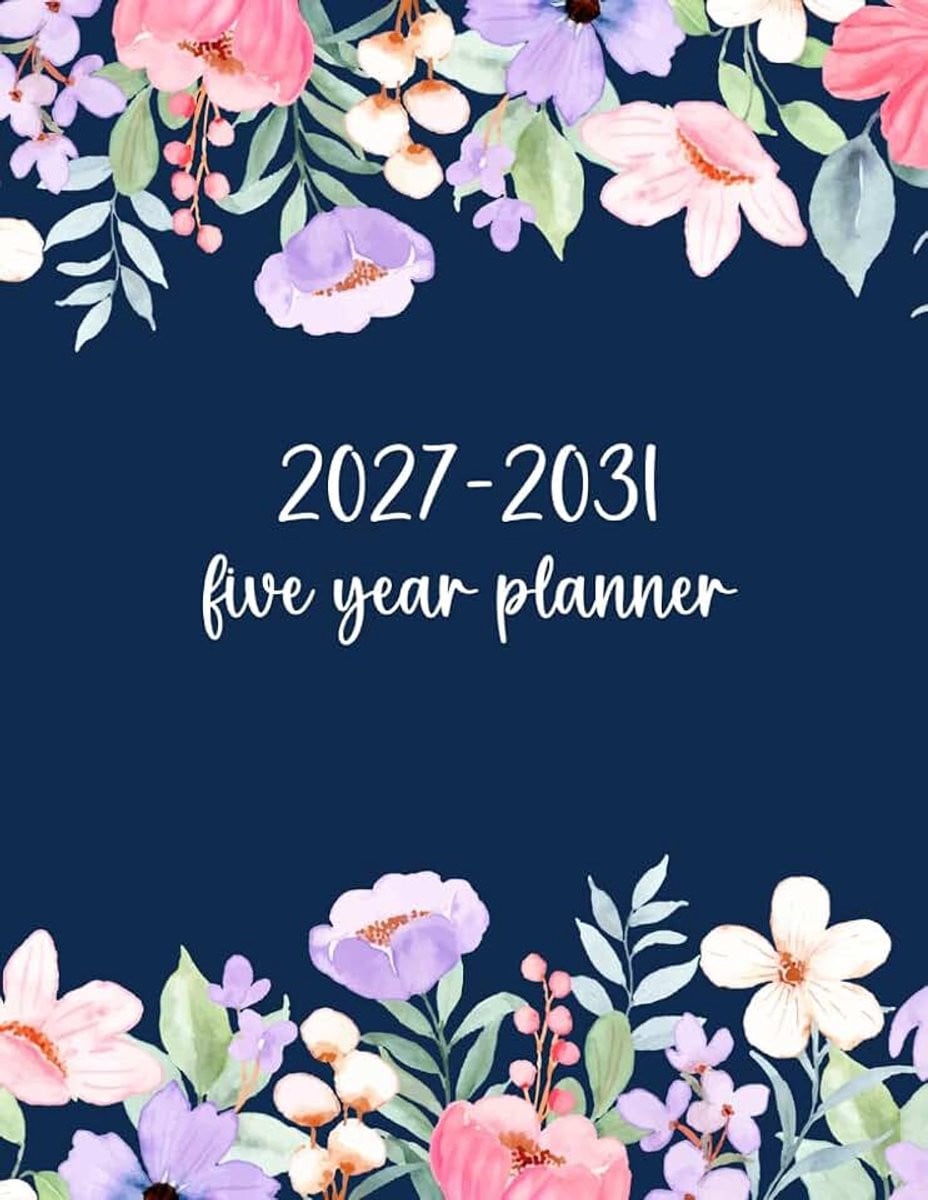 Vijfjaarplanner 2027-2031 Agenda met 60 maanden kalender en feestdagen van januari 2027 tot december 2031