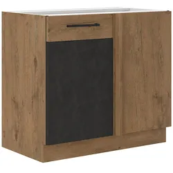 Vigo Eckunterschrank 105 cm Eiche Lancelot Matera Grau Küchenzeile Einbauküche