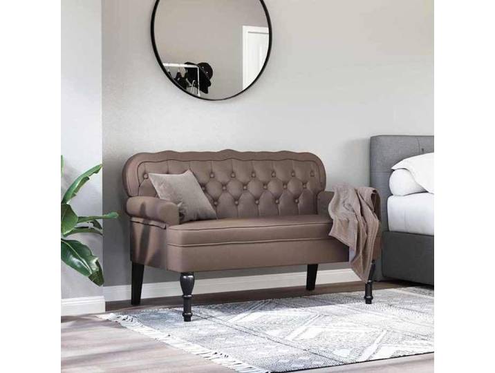 Banc d'entrée pour salon - Brun - Banc Chesterfield - Marron - 119 5x64 5x75 cm - Cuir synthétique 4732