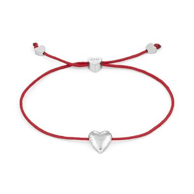 Armband COPENHAGEN STUDIOS "Schmuck Geschenk Edelstahl Armkette Balloon Hearts", rot (gelbgoldfarben, rot), Armbänder, Damen, 24cm, Edelstahl Nylon, Edelstahl, Nylon, Armband