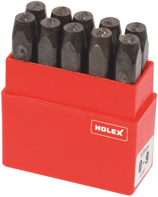 HOLEX Jeu de chiffres à frapper, 10 pièces Police normale 0 − 9 5 mm (085445 5)