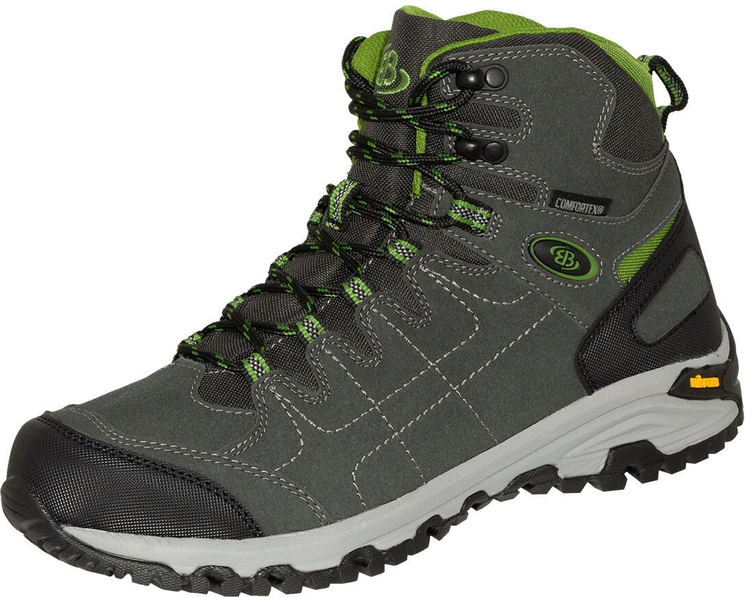 Wanderschuh BRÜTTING "EB Mount Shasta high", Herren, Gr. 44, grau (anthrazit, grün), Obermaterial: 100% Synthetik synthetic., Schuhe Wanderschuh