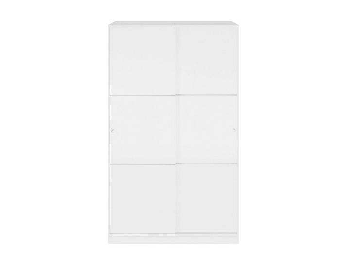 Calicosy Schrank mit 2 Schiebetüren, Weiß 120/200/50 cm, 120x200x54 cm, Schlafzimmer, Kleiderschränke, Drehtürenschränke