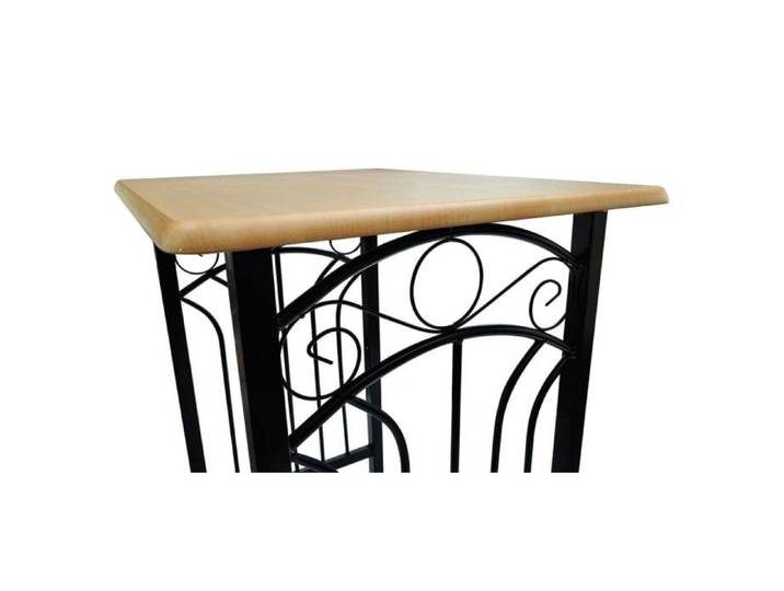 (NEW 2026)Table cuisine + chaises(Rectangle) SOLOMON Noir Ensemble de table à dîner Bois brun roux avec noir Acier 8010628