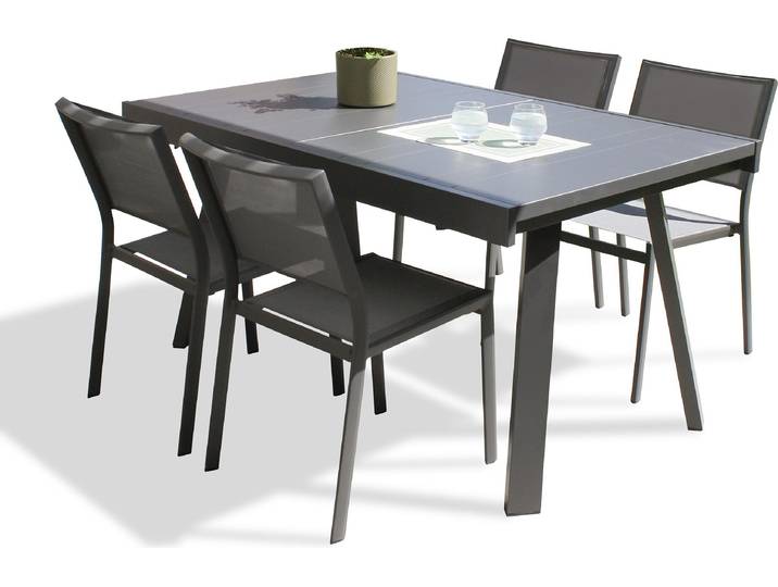 Ensemble repas de jardin en aluminium