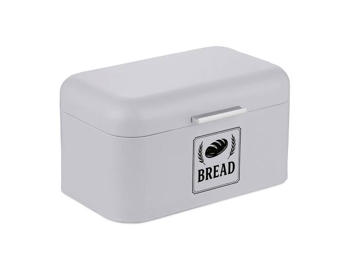 Retro Brotkasten mit Deckel & Griff Silber-Grau