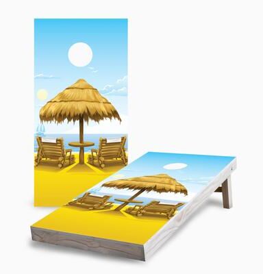 Skip's Garage Beach Corn Hole Board Set with Hole Lights