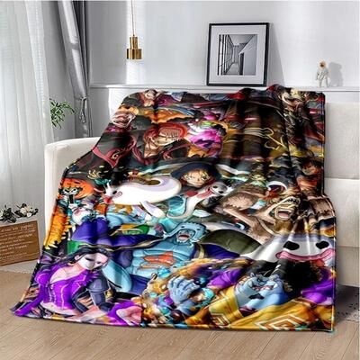 Uplift Picks One Piece Anime Flannel Throw Blanket Soft 3D Printed Bed Cover d 180x220cm