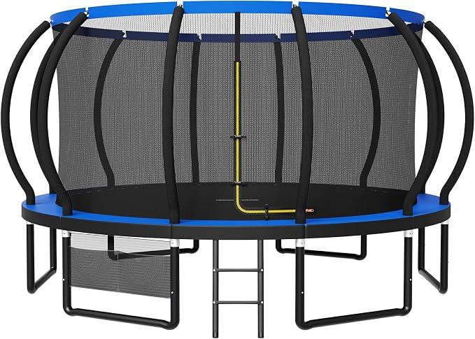 Outdoor Trampolin mit Basketballkorb & Sicherheitsnetz - 150 kg Maximalgewicht - ? 228/305/366/427 cm - Robuster Garten-Trampolinspaß für Kinder und Erwachsene