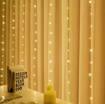 Inspire Picks LED Curtain Fairy Lights With Remote Festoon Garland Party Decor warm White 4x2m