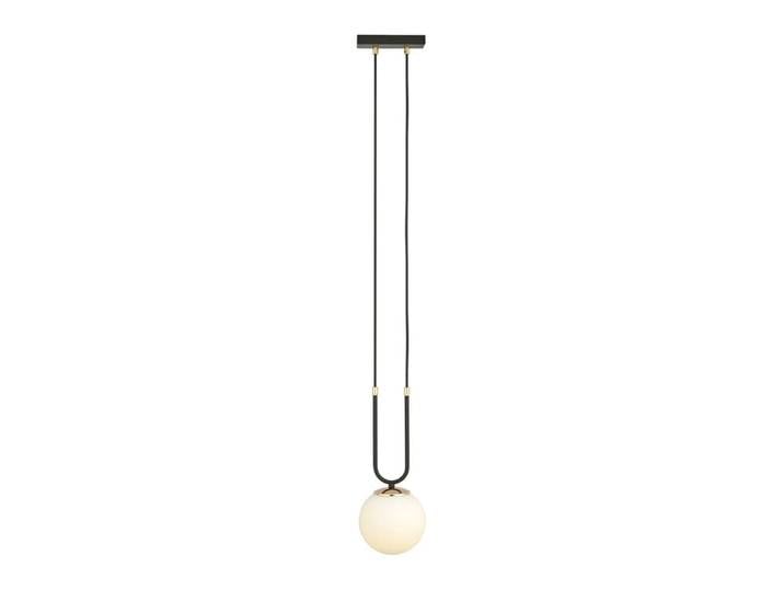 Suspension originale noire et dorée avec sphère en verre