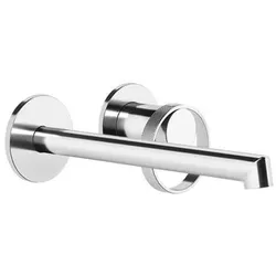 Gessi Anello, Fertigmontageset für UP-Einhebelmischer Waschtisch, mit einzelnen Rosetten D=65 mm, Länge des Auslaufes auf 205-175 mm, Auslauf immer links, 63383031, Farbe: Chrom