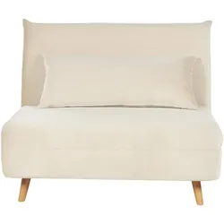 1-SITZER-SCHLAFSOFA Samtstoff Creme Setten