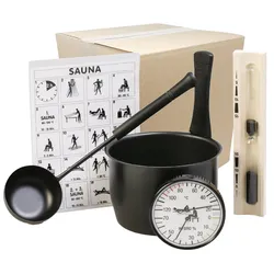Eliga Sauna-Zubehör-Set "black" 5-teilig