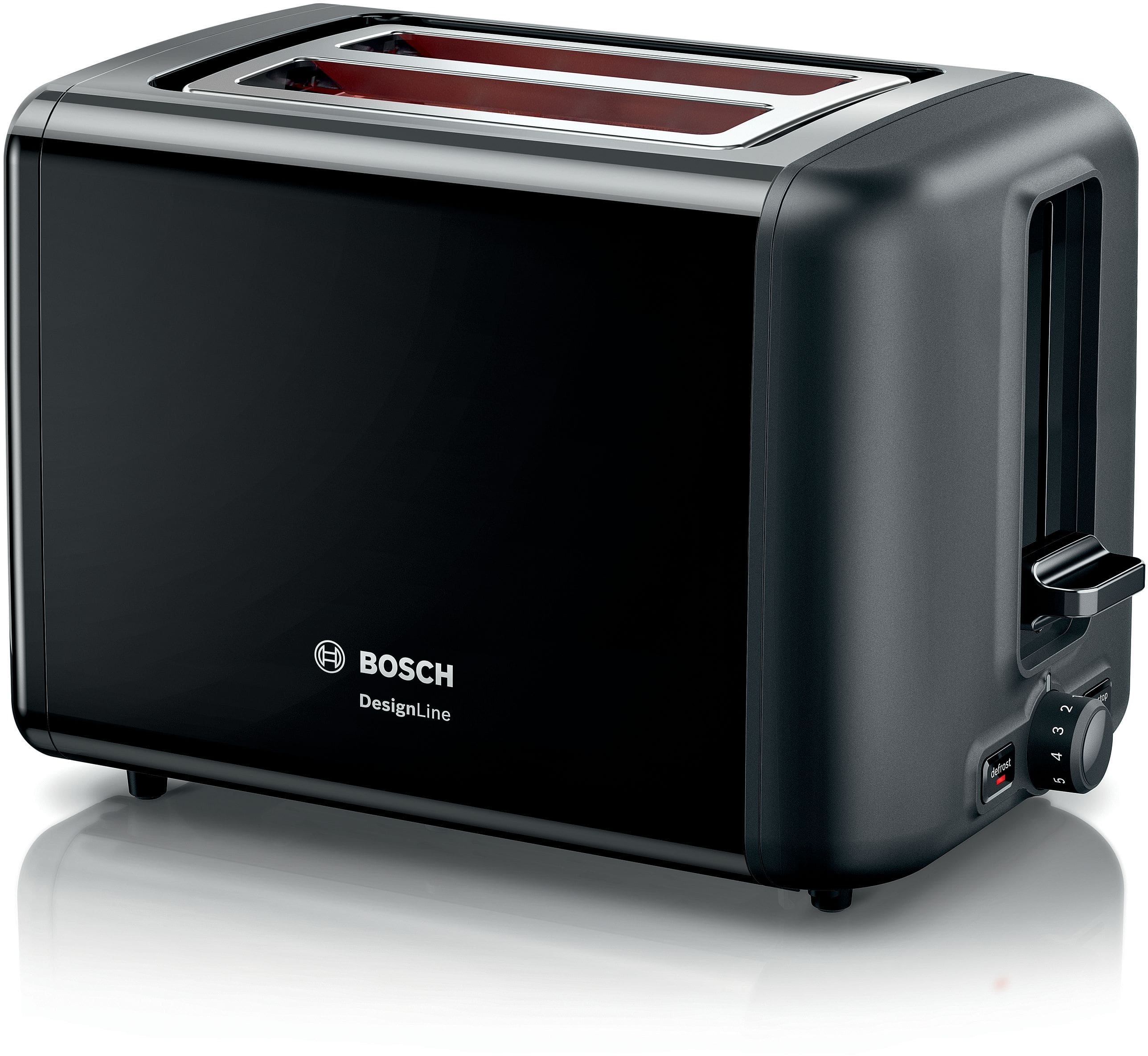 Bosch TAT3P423DE DesignLine Toaster 970 W 2 Scheibe(n) (Schwarz)