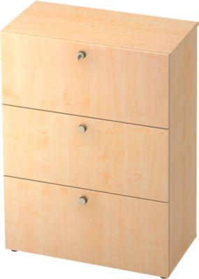 Hängeregistraturschrank TOPAS LINE, 3 Ordnerhöhen, mit Vollauszug, Ahorn-Dekor/Ahorn-Dekor