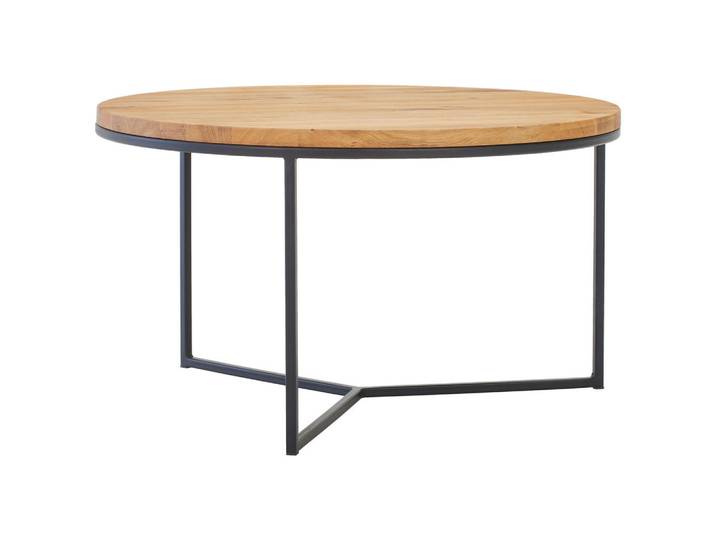 Linea Natura Couchtisch, Eiche, Holz, Eiche, massiv, rund, eckig, Flachrohr, 80x44x80 cm, einfacher Aufbau, Wohnzimmer, Wohnzimmertische, Couchtische