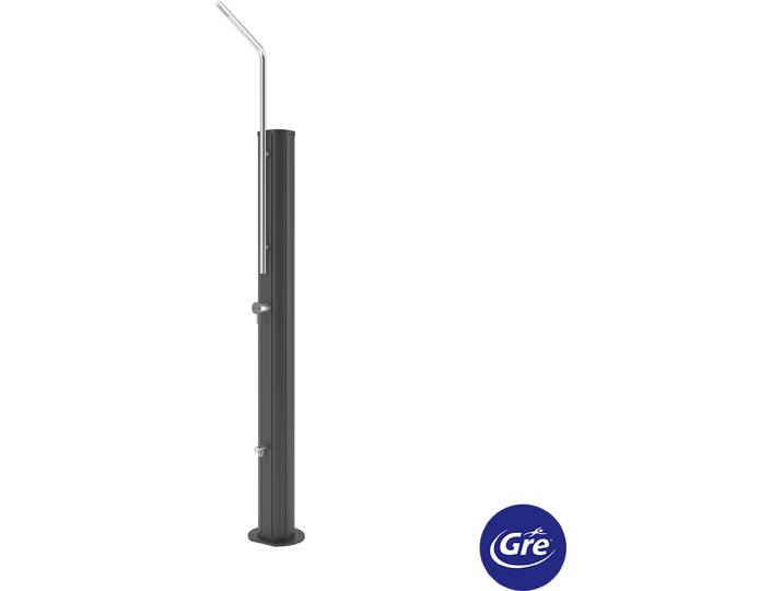 GRE Solardusche Spring SS30S 30L 220cm Aluminium Schwarz mit Fußhahn
