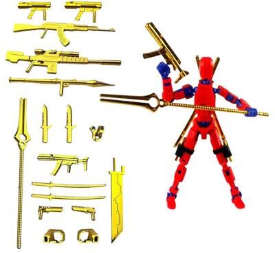 Inspired Finds Titan T13 Transforming Action Figure Robot Set Multi Jointed Movable Hero And Dog Toy For Kid red Blue
