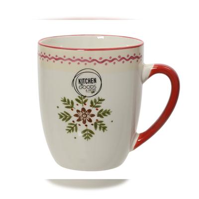Christmas Decorations 1 Tasse 10,6cm mit Schneeflocken Ornament Winter Tasse Kaffeetasse Teetasse Trinkbecher Heißgetränke Weihnachtsbecher Becher Weihnachten
