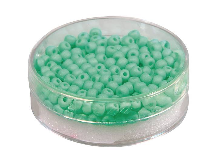 Rayher Silk-Bead Glas Rocailles Mintgrün 4 mm 120 Stück