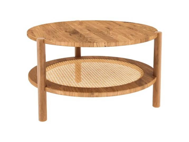 Lomadox Couchtisch Sofatisch rund 60 cm, Eiche massiv geölt, Echtholz/Massivholz, montierte Lieferung