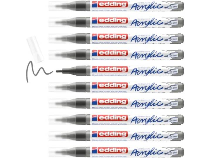 Acrylmarker edding e-5300 f antraciet 10 stuks