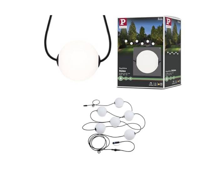 Paulmann 94910 Plug & Shine LED Fairy Lights Naima Basisset IP67 3000K 6x1W 5,88m zwart