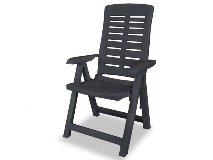 Elégant Chaises inclinables de jardin (lot de 2) - Fauteuil de Jardin Chaise d'extérieur Plastique Anthracite - L60 x l61 x H108cm