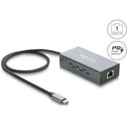 DELOCK USB-C Netzwerk Adapter Gigabit LAN 1x RJ45 PoE
