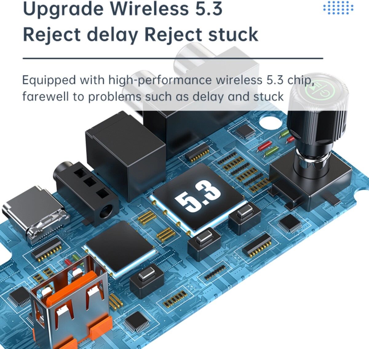 INF Récepteur audio Bluetooth 5.3 compatible avec Apple, Samsung, Huawei - Entrées 3.5mm et RCA, appel mains-libres, portée